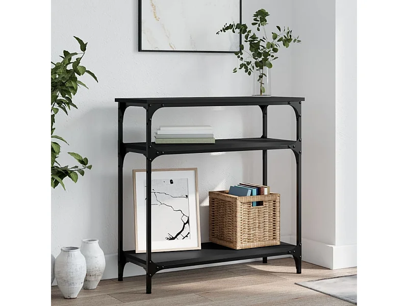 Mesa consola 75x29x75 cm derivados de madeira preto