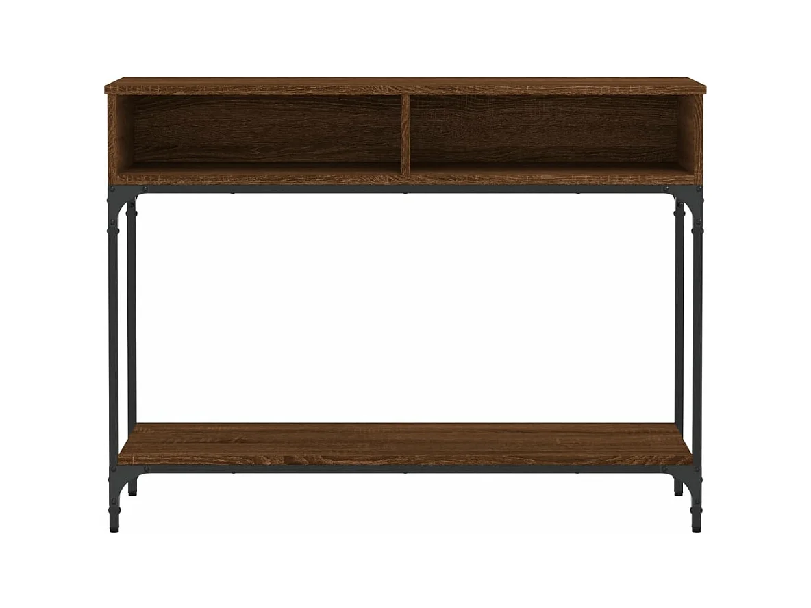 Table console chêne marron 100x30,5x75 cm bois d'ingénierie