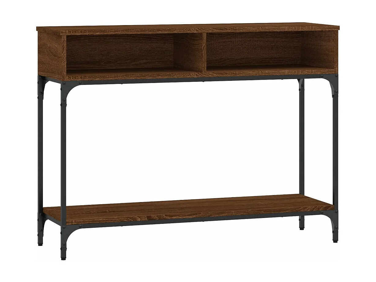 Table console chêne marron 100x30,5x75 cm bois d'ingénierie