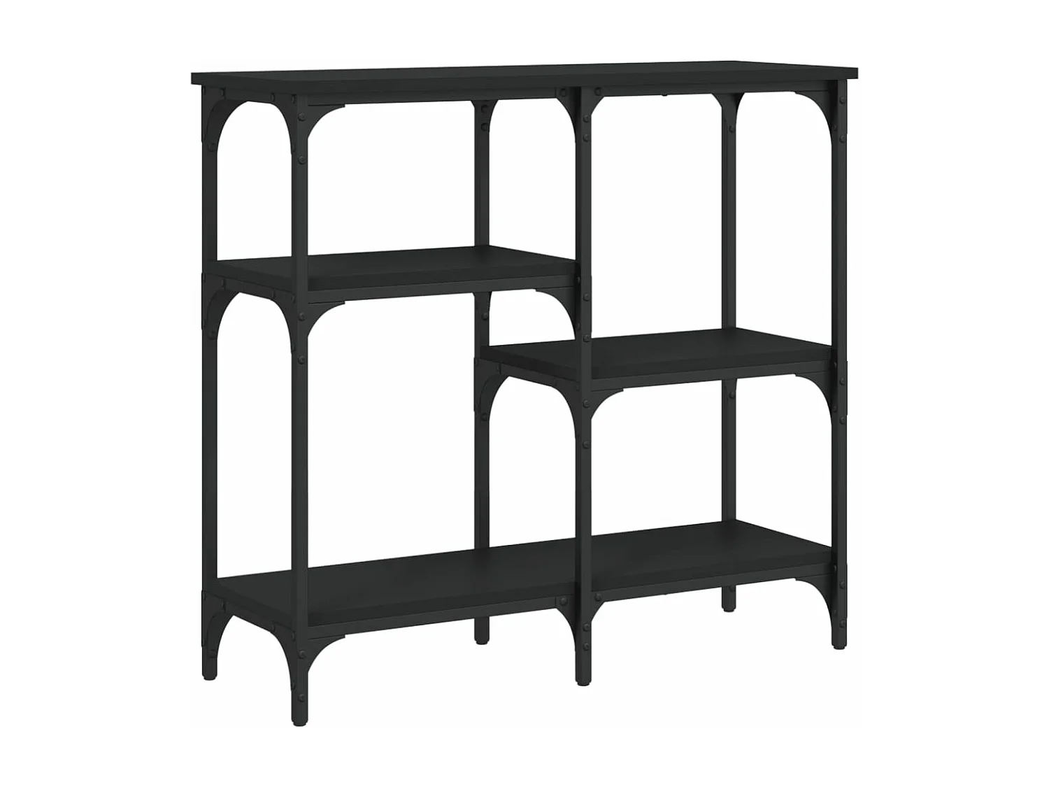 Table console noir 80x29x75 cm bois d'ingénierie