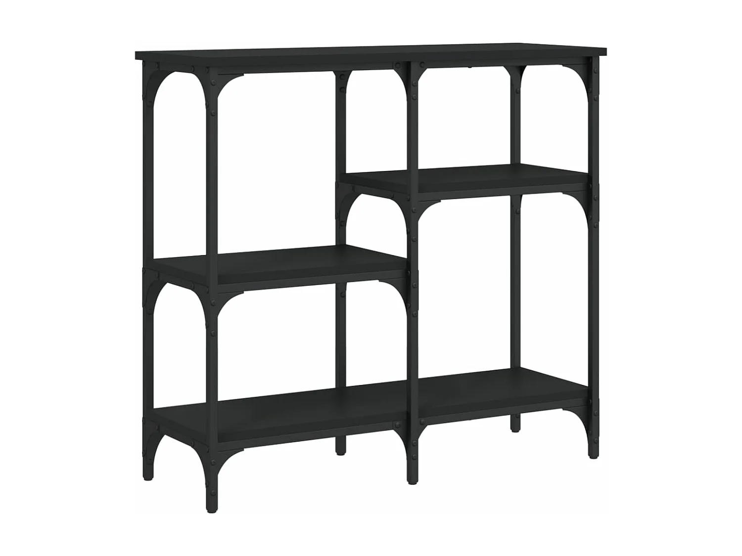 Table console noir 80x29x75 cm bois d'ingénierie