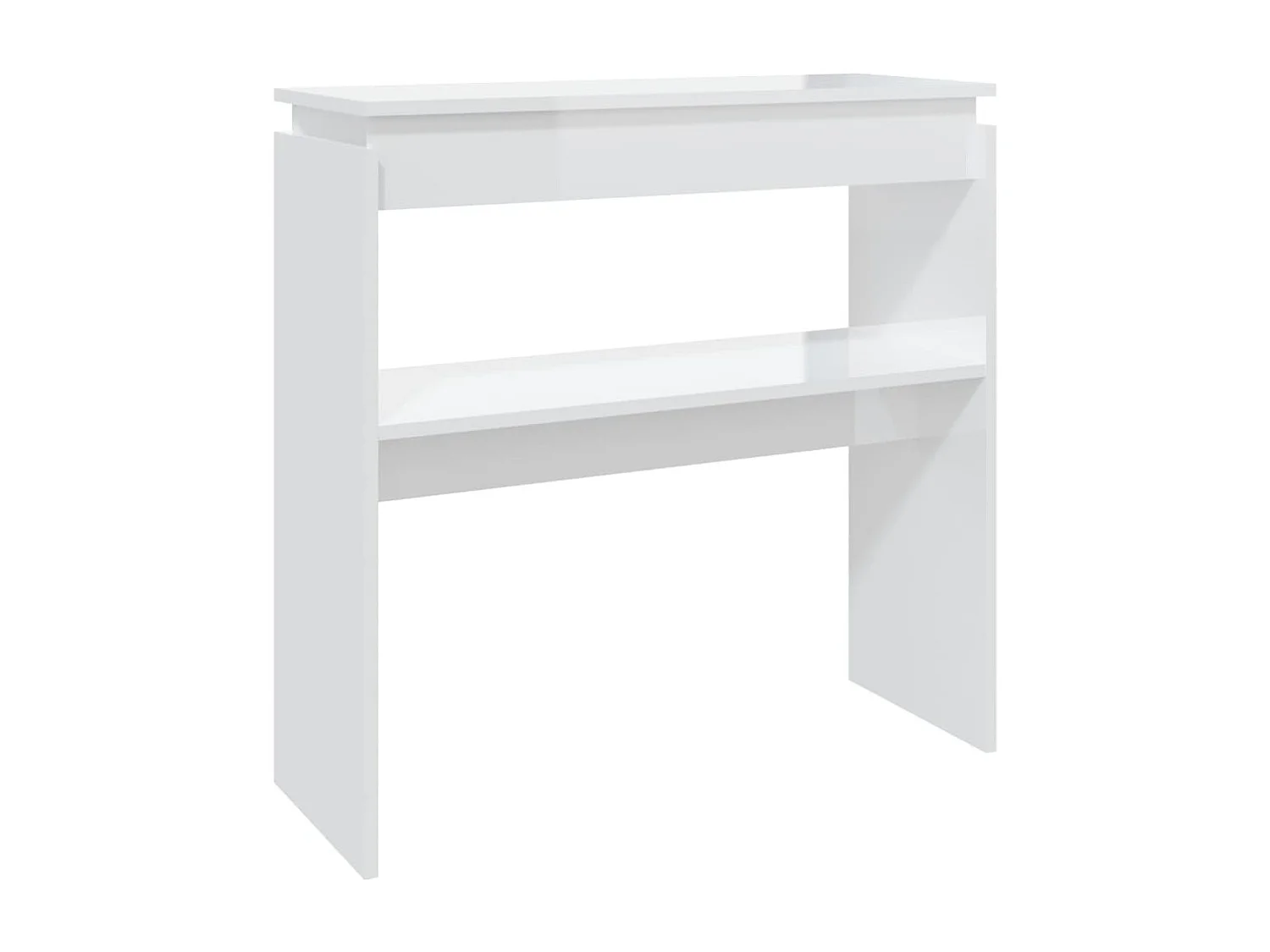 Wandtafel 80x30x80 cm bewerkt hout hoogglans wit