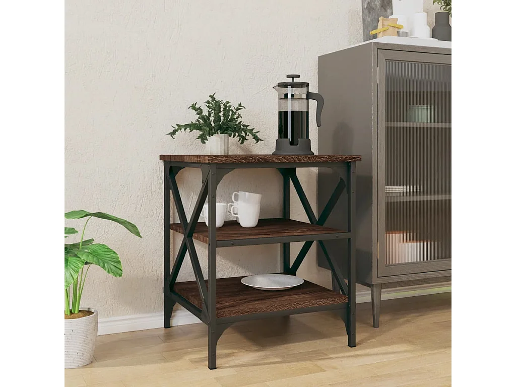 Table d'appoint Chêne marron 40x42x50 cm Bois d'ingénierie