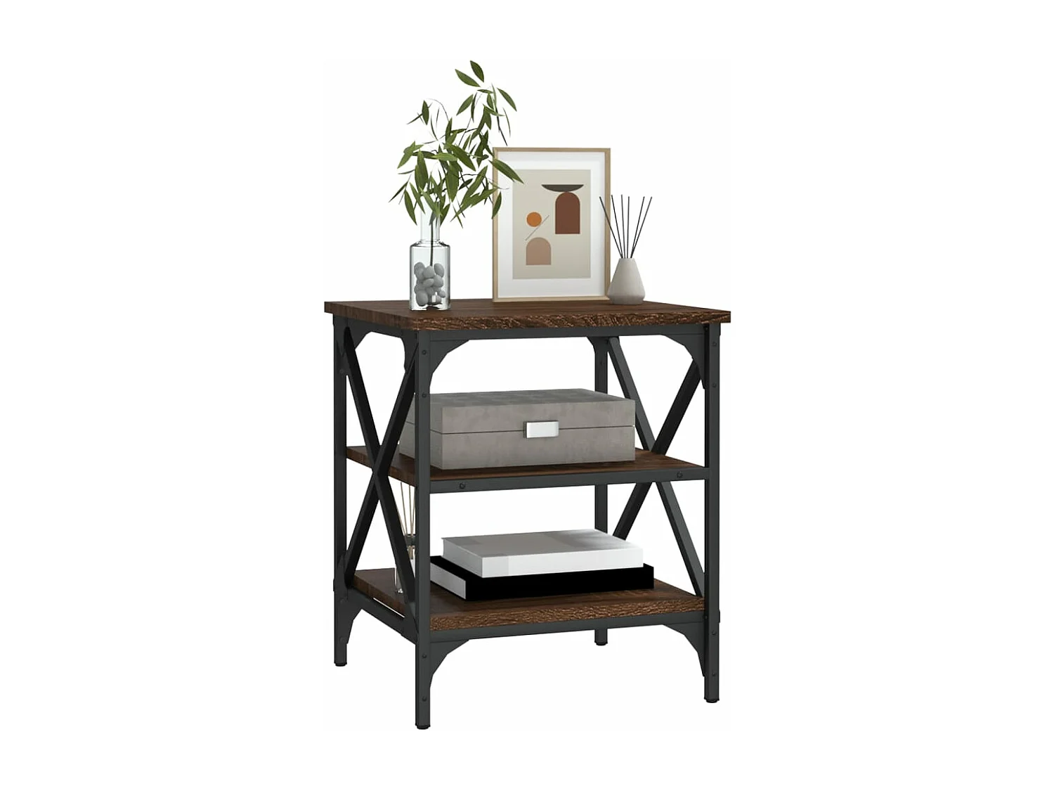 Table d'appoint Chêne marron 40x42x50 cm Bois d'ingénierie