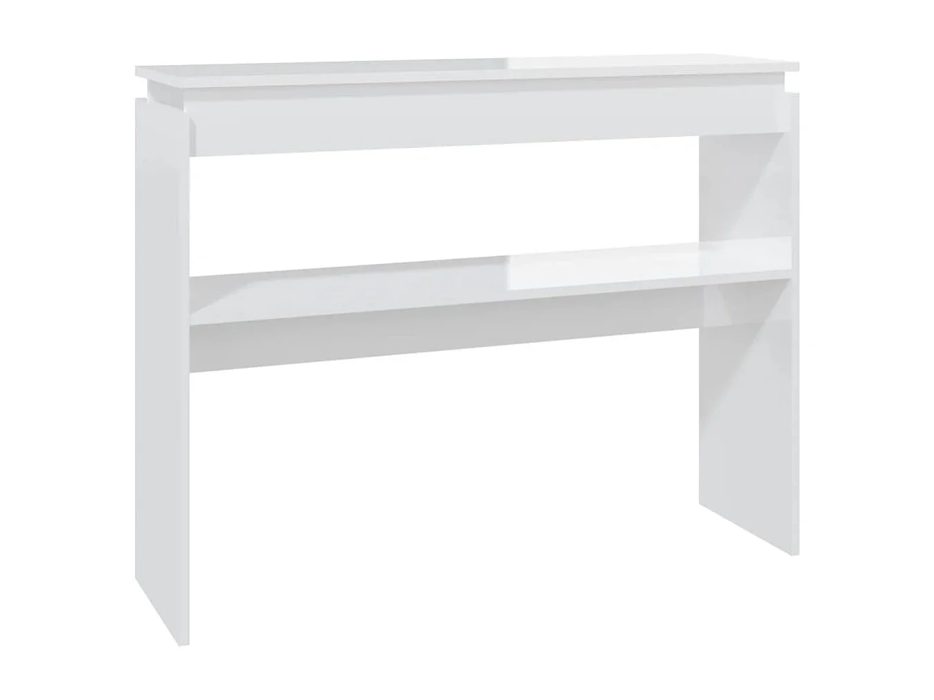 Table console Blanc brillant 102x30x80 cm Aggloméré