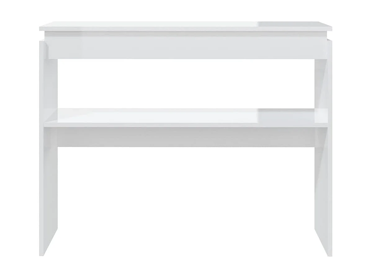 Table console Blanc brillant 102x30x80 cm Aggloméré