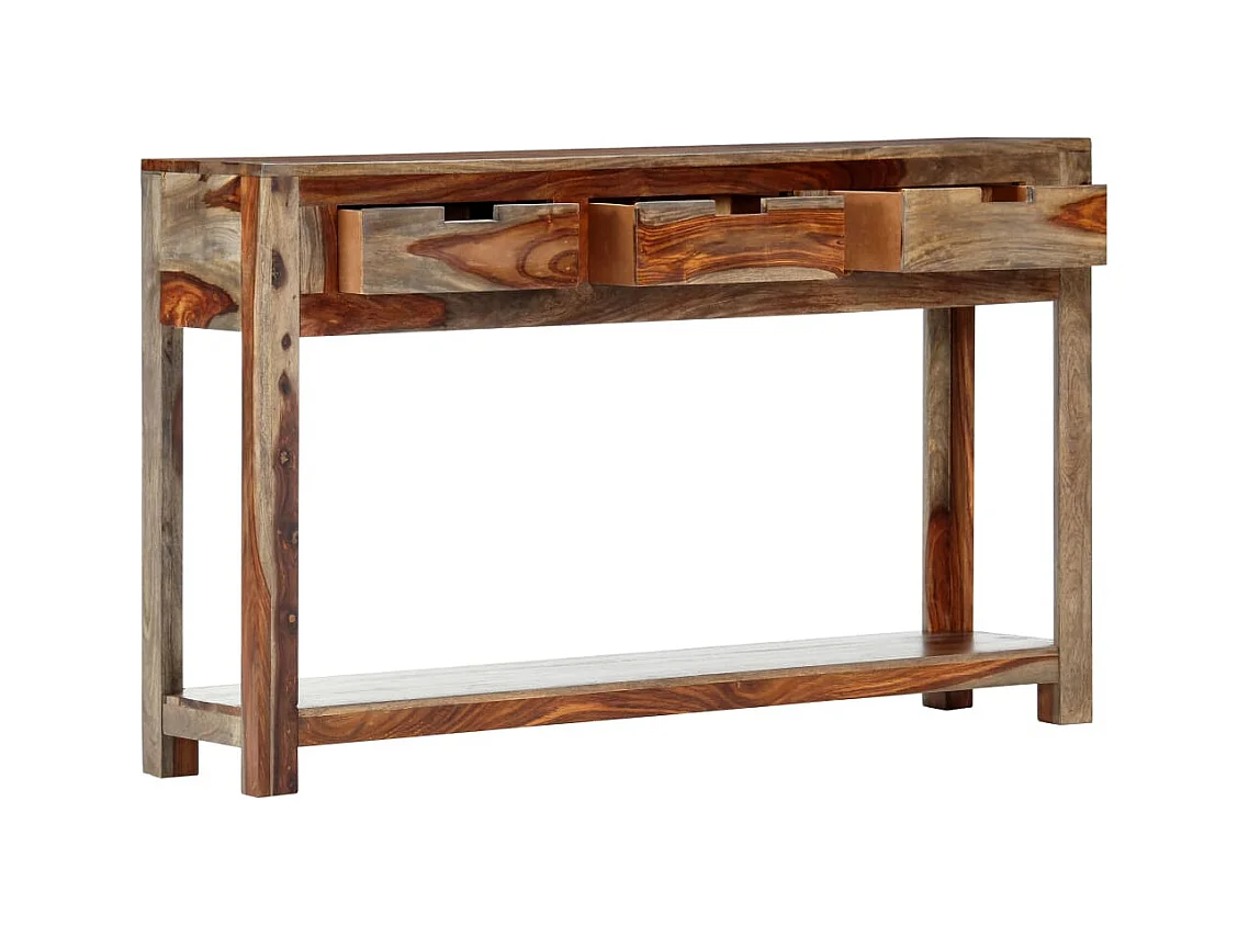 Table console avec 3 tiroirs 120x30x75 cm Bois massif