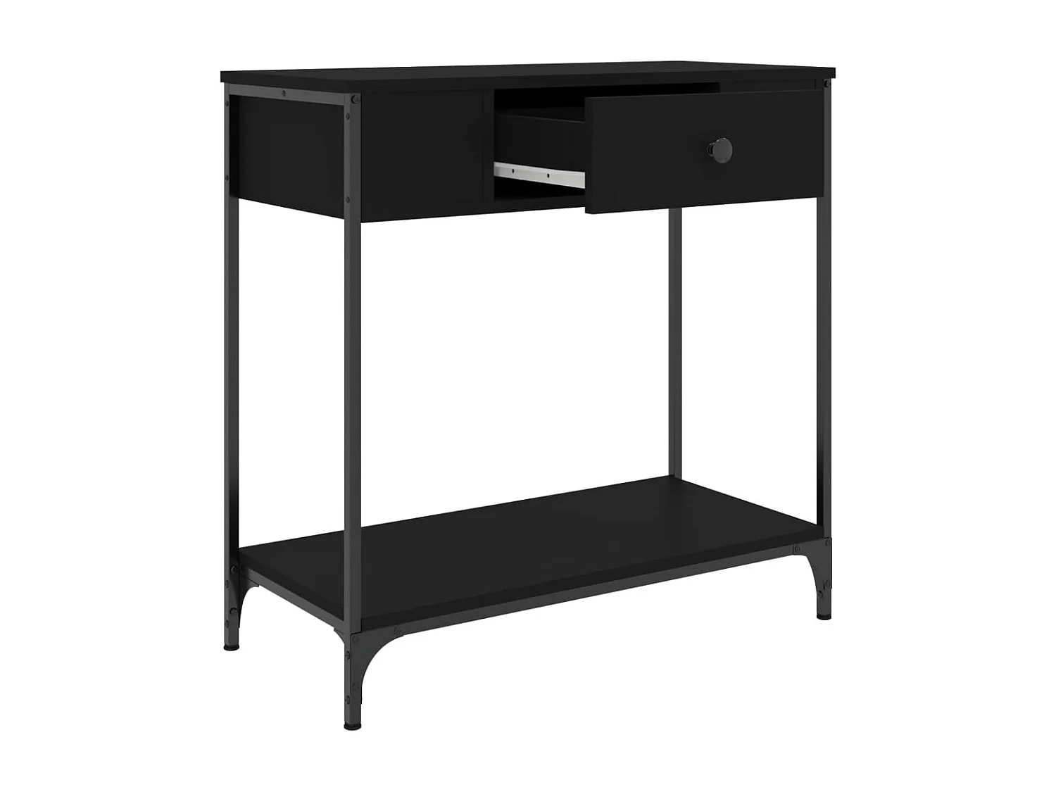 Table console noir 75x34,5x75 cm bois d'ingénierie