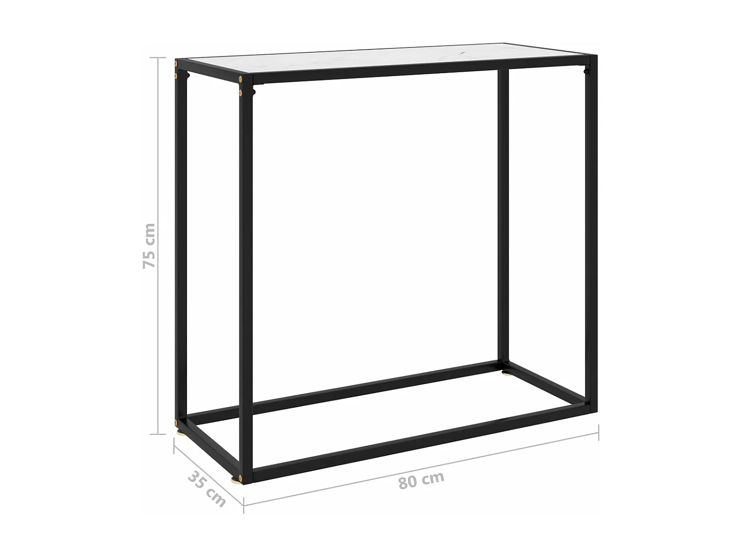 Wandtafel 80x35x75 cm gehard glas wit