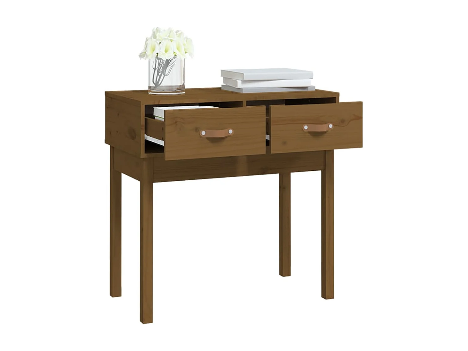 Table console Marron miel 76,5x40x75 cm Bois massif de pin