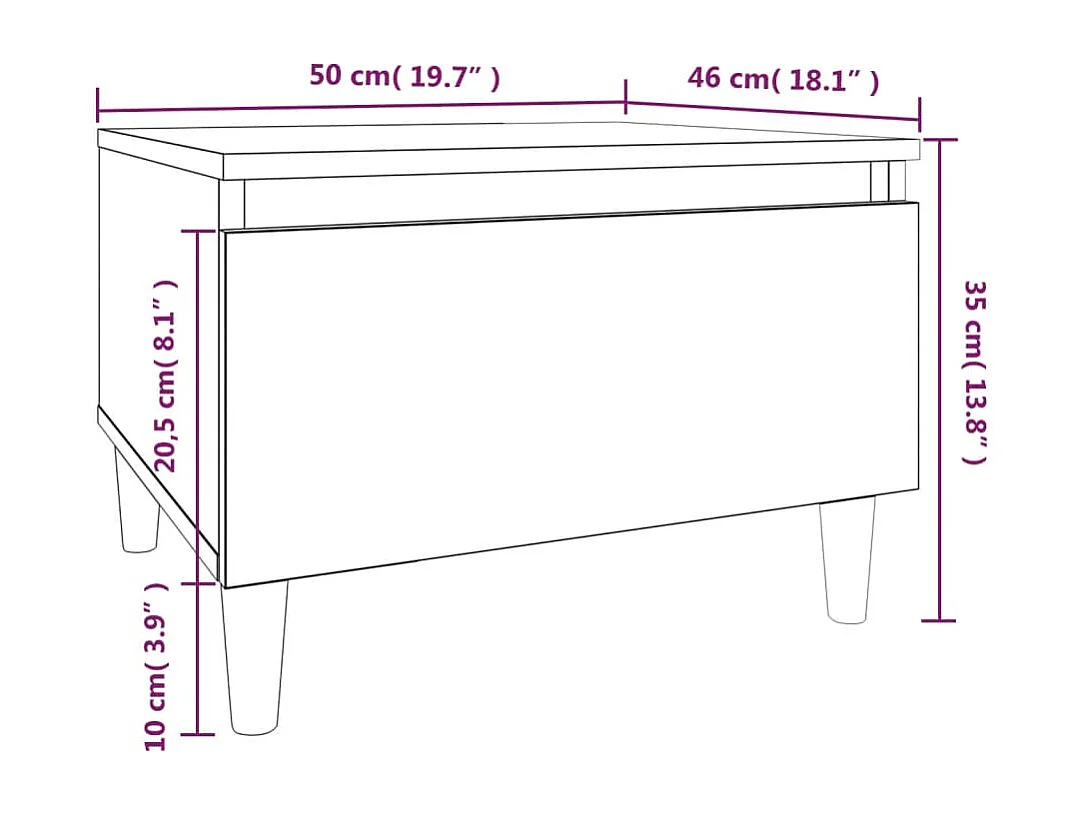 Table d'appoint Noir 50x46x35 cm Bois d'ingénierie