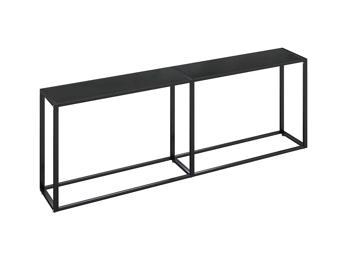 Mesa consola vidrio templado negro 220x35x75,5 cm