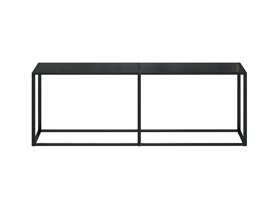 Mesa consola vidrio templado negro 220x35x75,5 cm