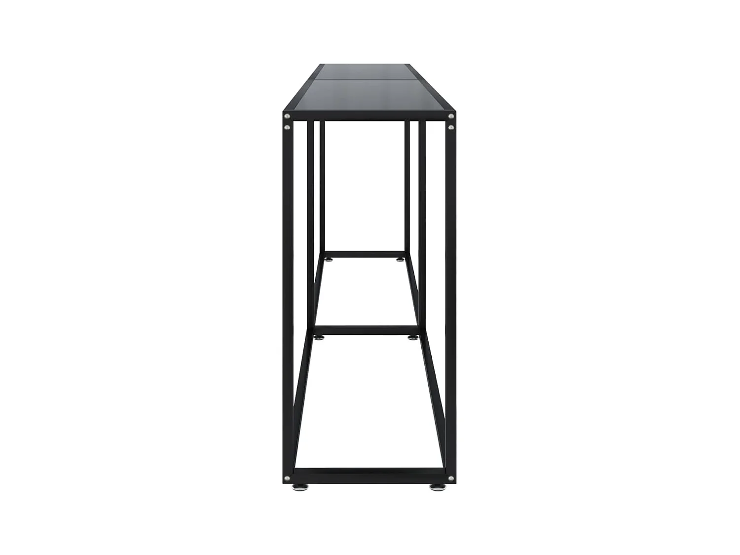 Mesa consola vidrio templado negro 220x35x75,5 cm