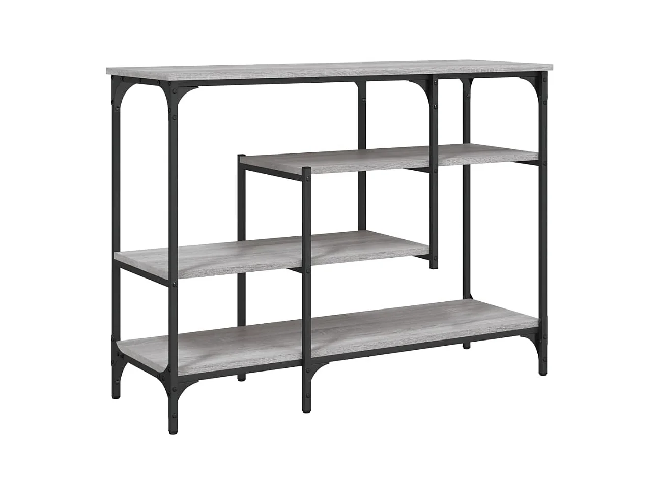 Table console avec étagères sonoma gris 100x35x75 cm