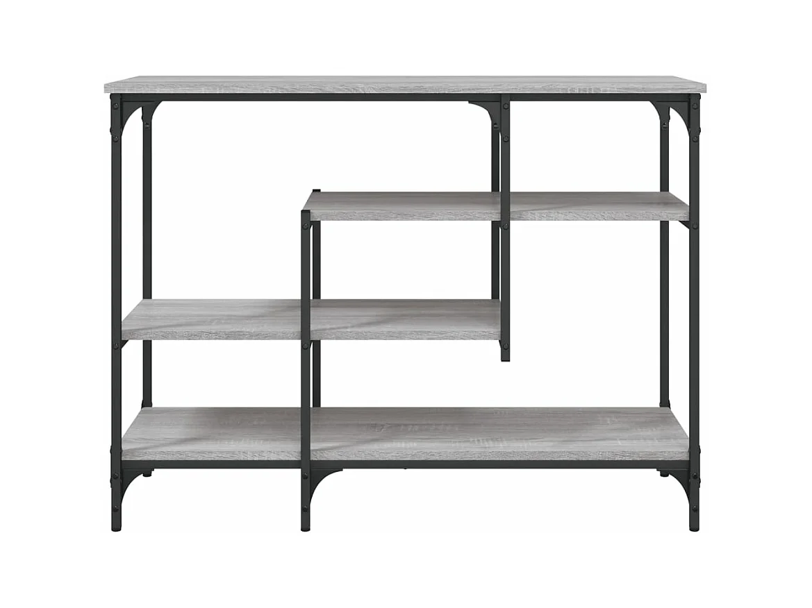 Table console avec étagères sonoma gris 100x35x75 cm