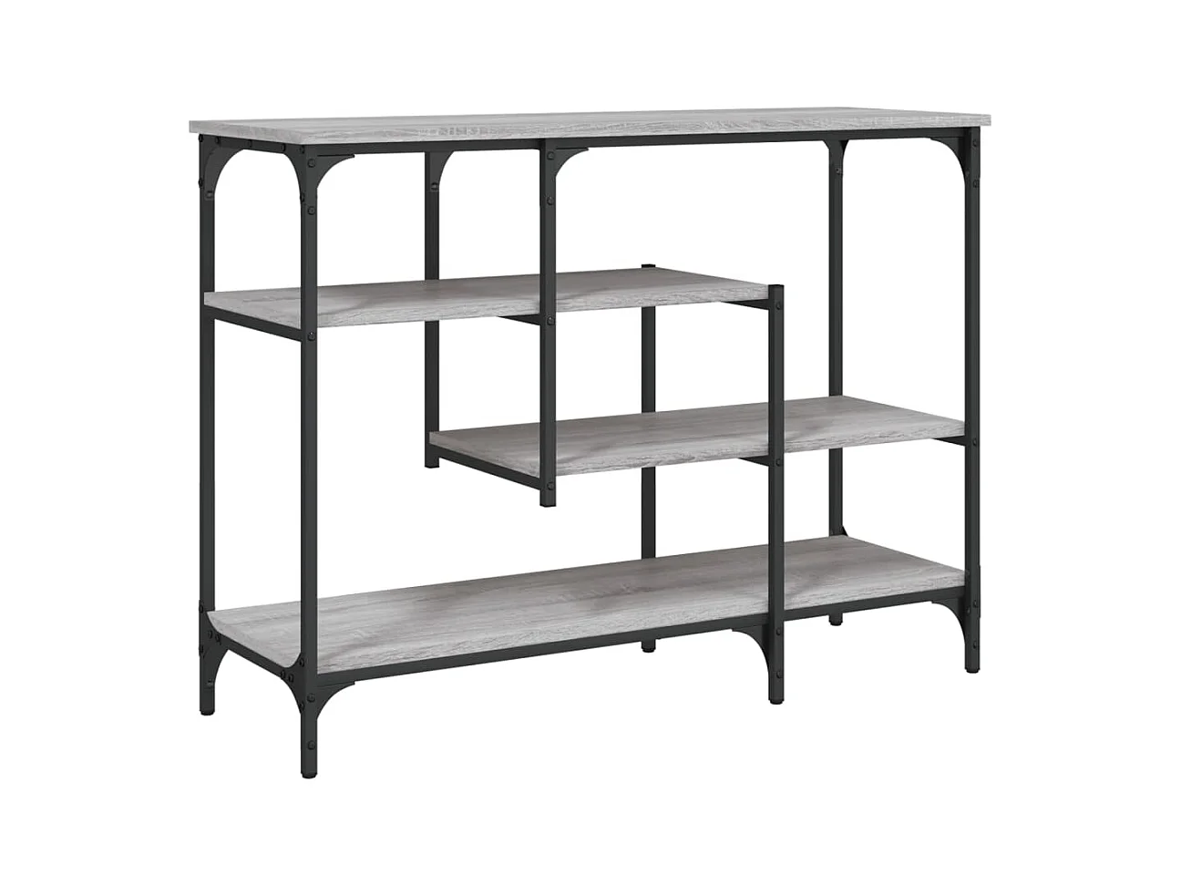 Table console avec étagères sonoma gris 100x35x75 cm