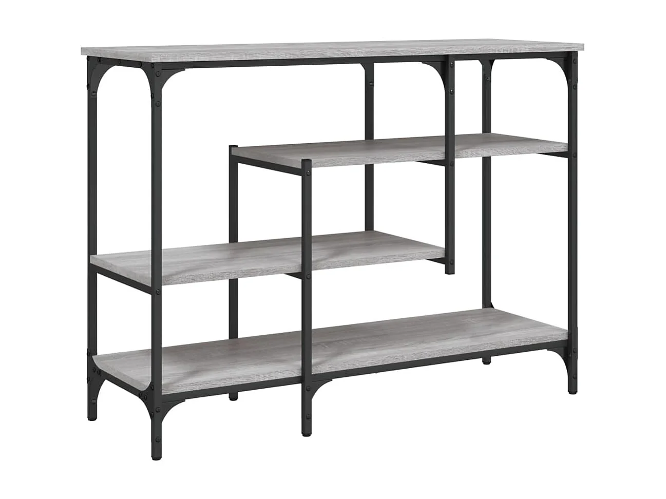 Mesa consola c/ prateleiras 100x35x75 cm cinzento sonoma