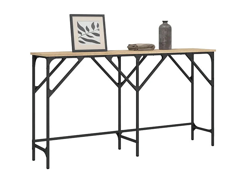 Table console chêne sonoma 140x29x75 cm bois d'ingénierie