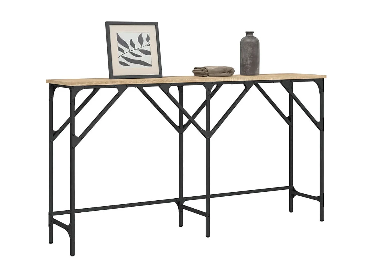 Table console chêne sonoma 140x29x75 cm bois d'ingénierie