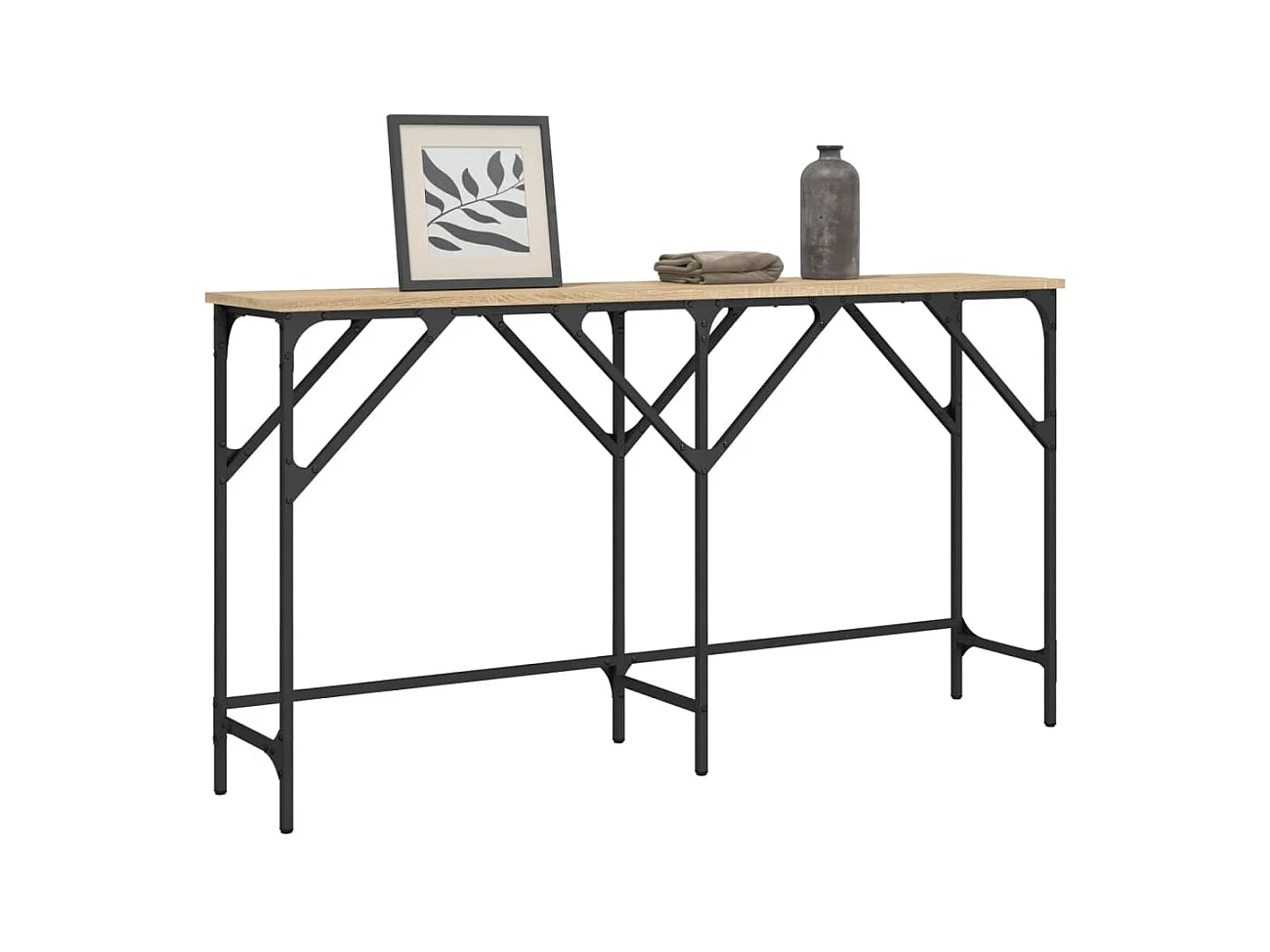 Table console chêne sonoma 140x29x75 cm bois d'ingénierie