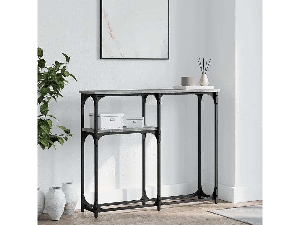 Table console sonoma gris 90x22,5x75 cm bois d'ingénierie