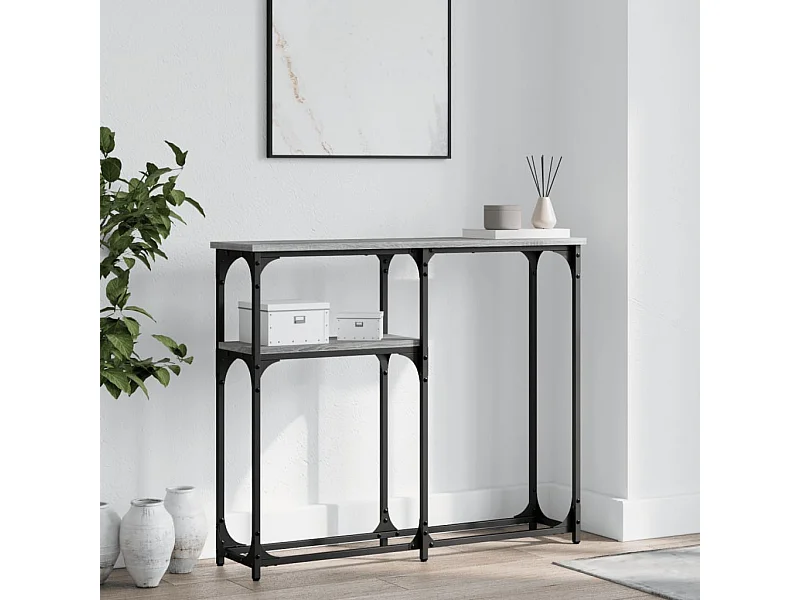 Table console sonoma gris 90x22,5x75 cm bois d'ingénierie