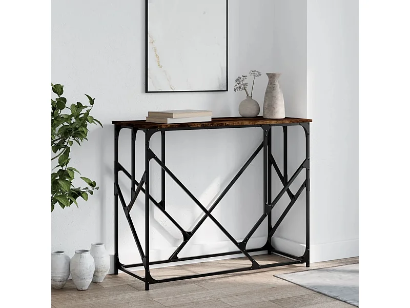 Mesa consola madera de ingeniería roble ahumado 100x40x80 cm