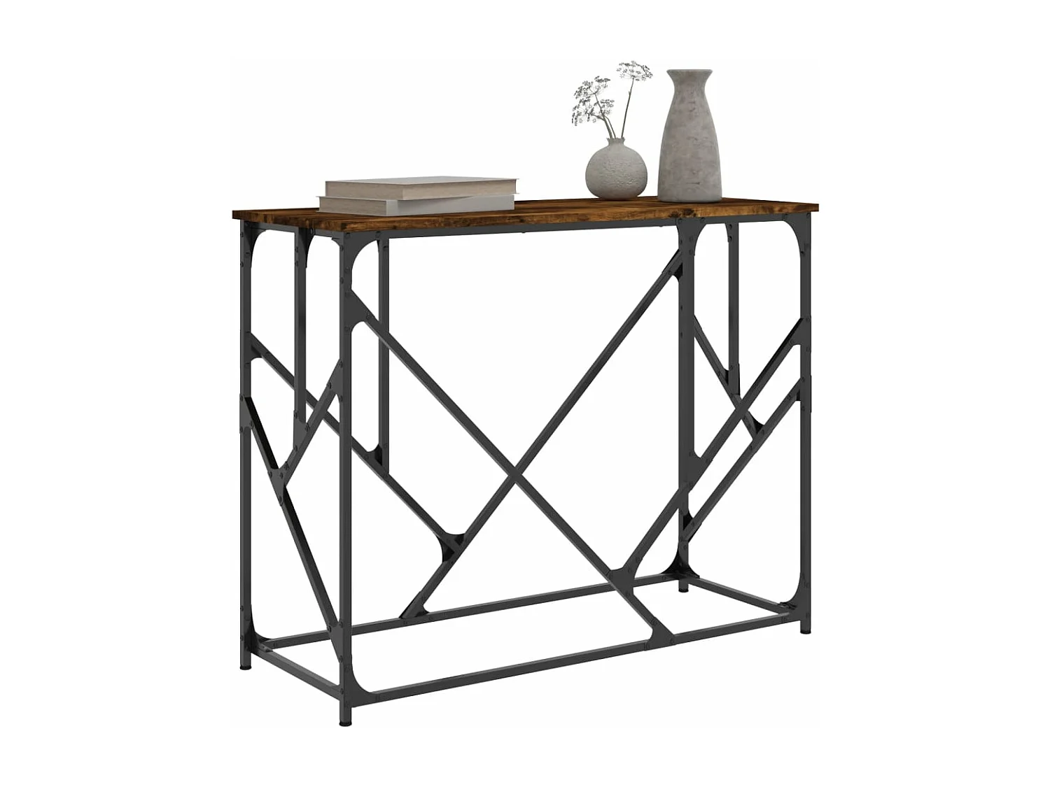 Wandtafel 100x40x80 cm bewerkt hout gerookt eikenkleurig