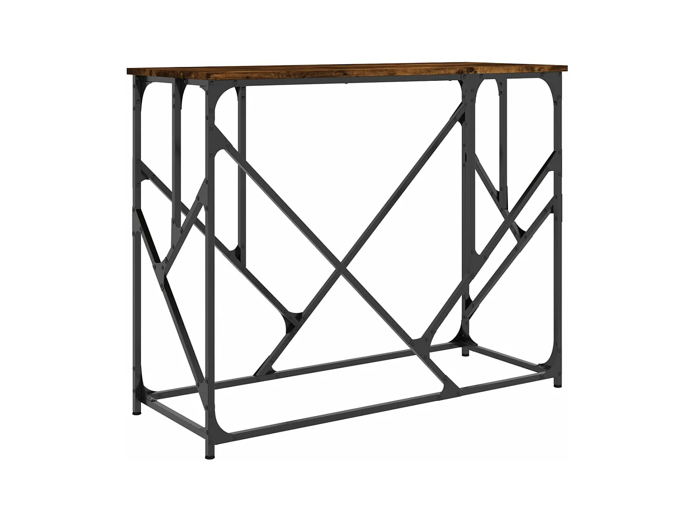 Table console chêne fumé 100x40x80 cm bois d'ingénierie