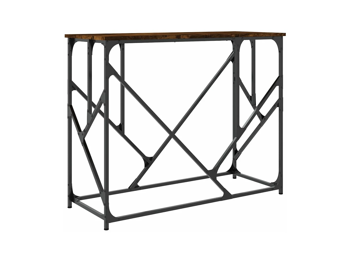 Table console chêne fumé 100x40x80 cm bois d'ingénierie