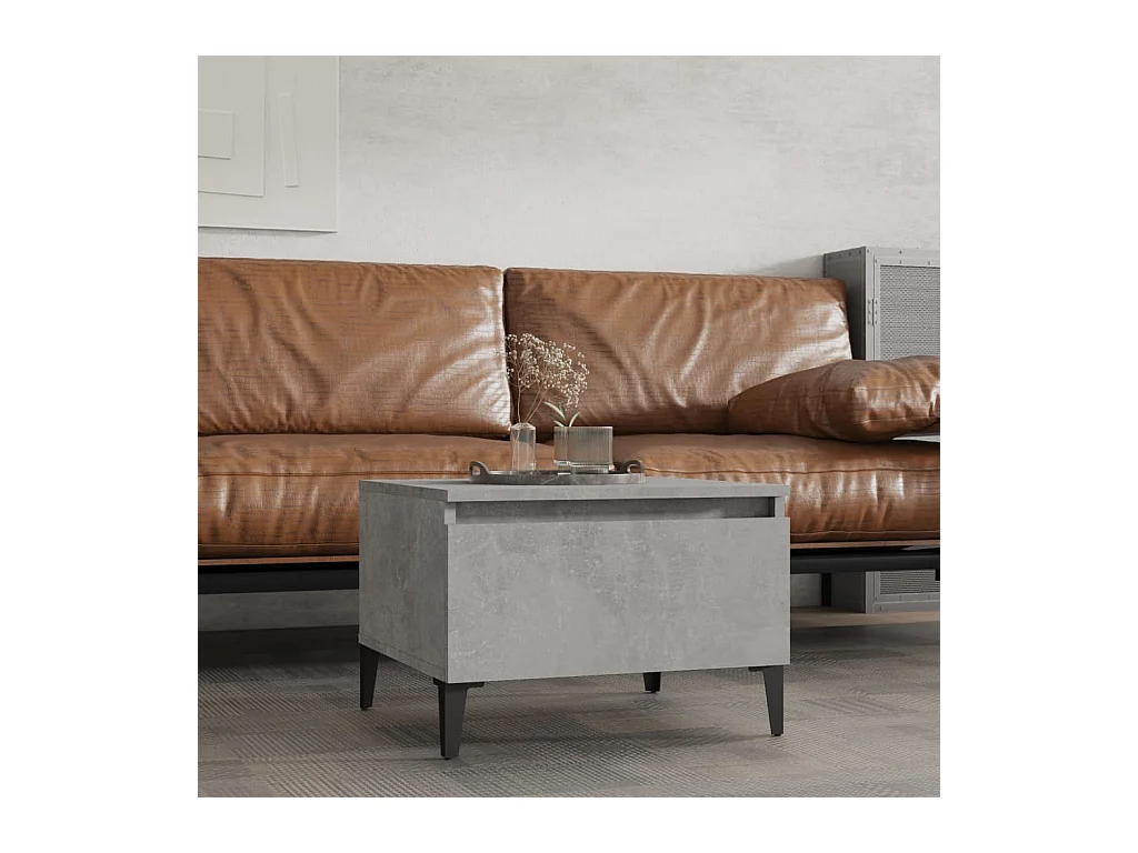 Table d'appoint Gris béton 50x46x35 cm Bois d'ingénierie