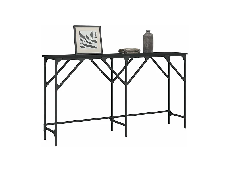 Table console noir 140x29x75 cm bois d'ingénierie