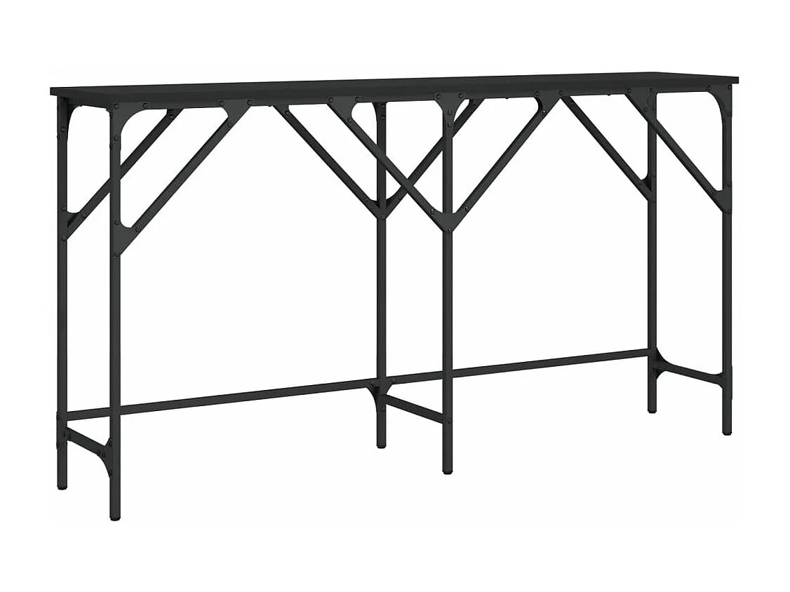 Table console noir 140x29x75 cm bois d'ingénierie