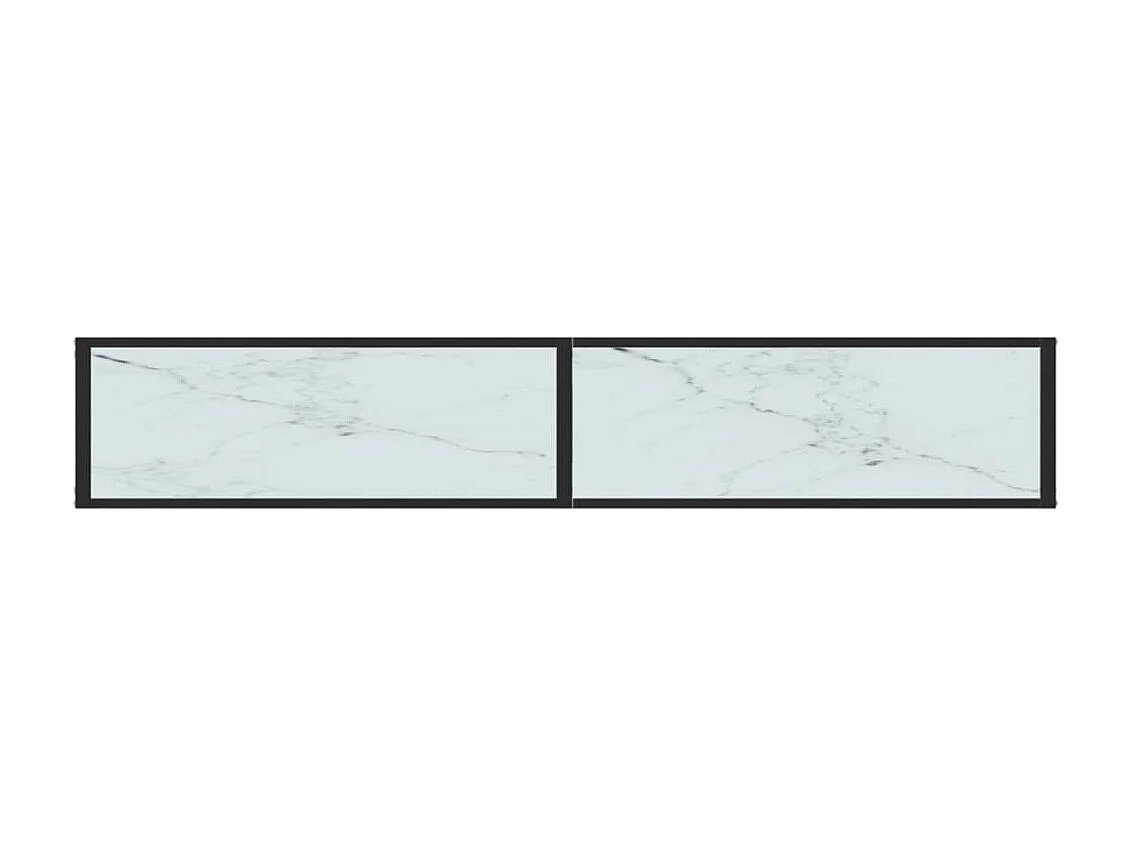 Table console Marbre blanc 200x35x75,5 cm Verre trempé