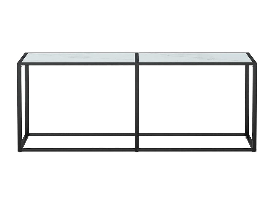 Wandtafel 200x35x75,5 cm gehard glas witmarmerkleurig