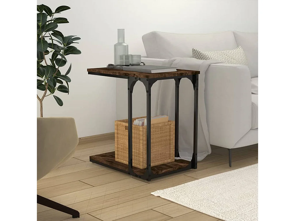 Table d'appoint Chêne fumé 50x35x52 cm Bois d'ingénierie