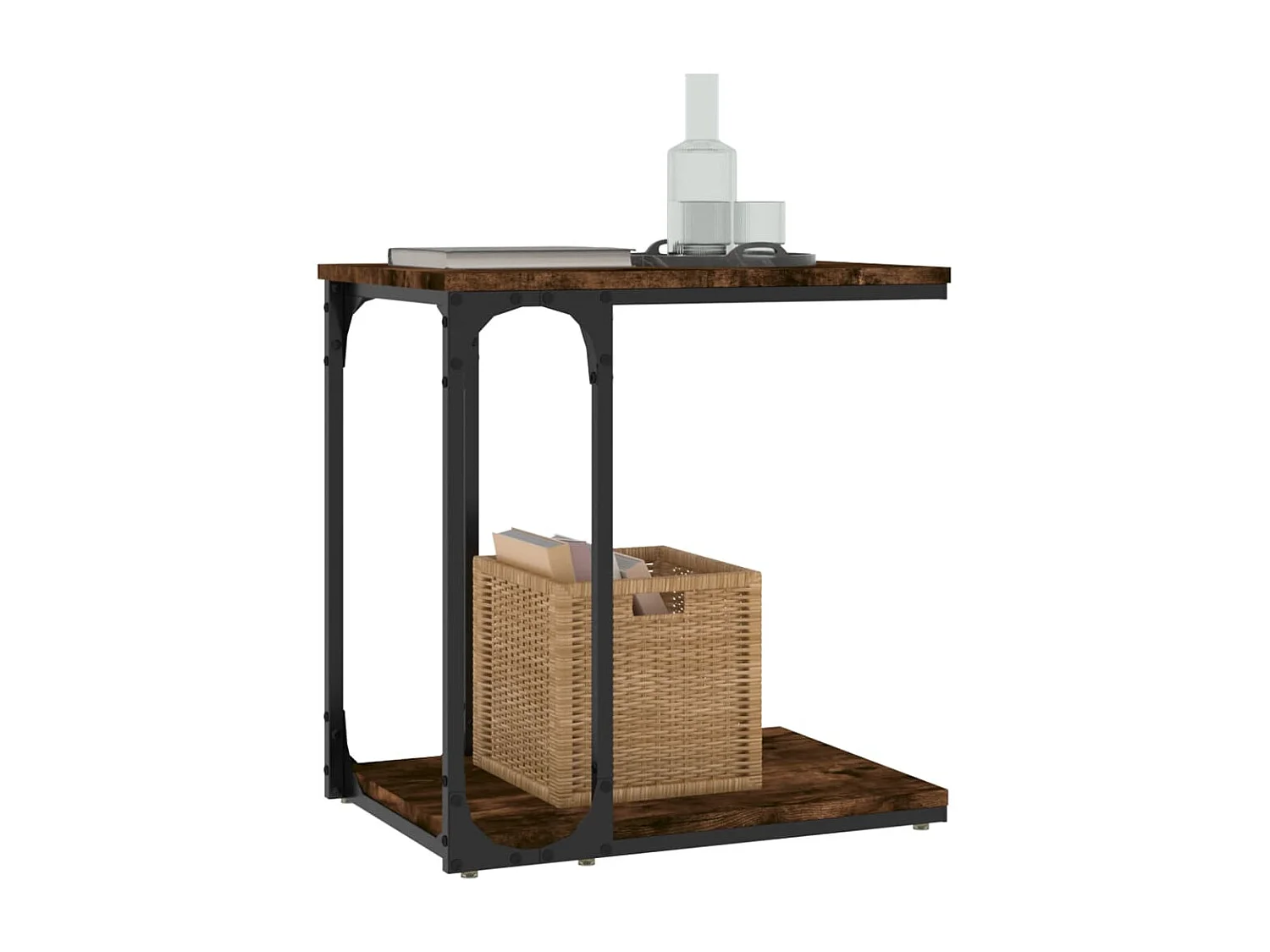 Table d'appoint Chêne fumé 50x35x52 cm Bois d'ingénierie