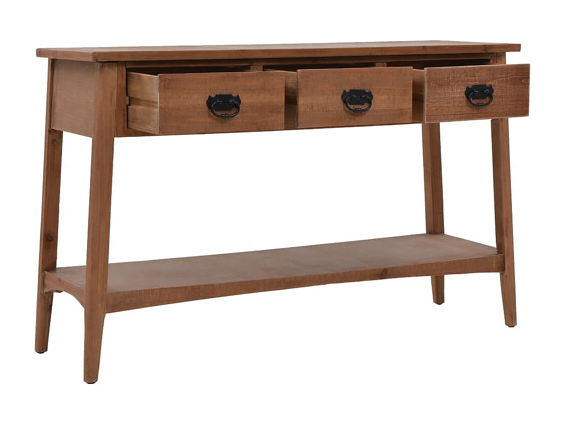 Table console bois de sapin massif 126 x 40 x 77,5 cm Marron