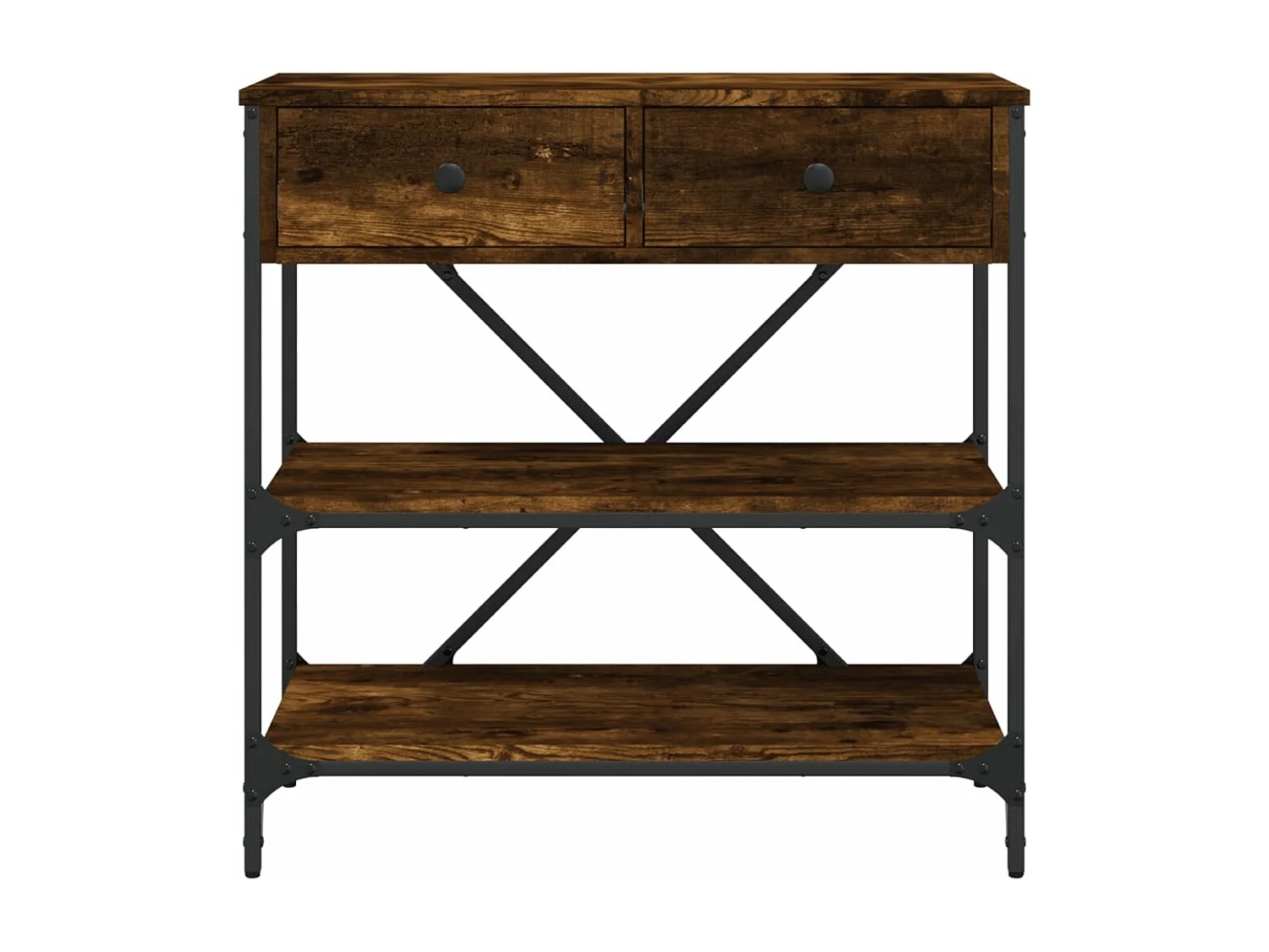 Wandtafel 75x34,5x75 cm bewerkt hout gerookt eikenkleurig