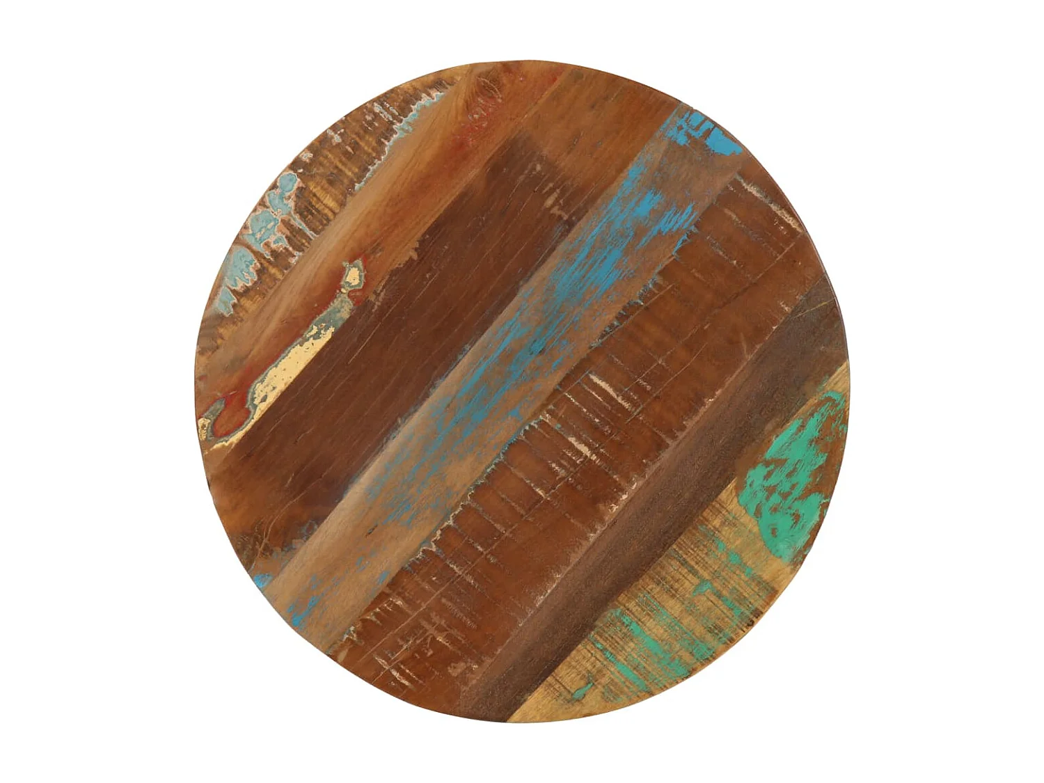 Table d'appoint 45x (45-62) cm Bois de récupération et fonte