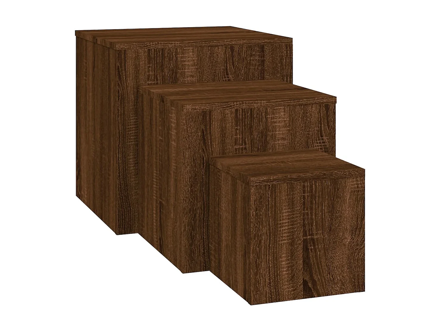 Tables d'appoint 3 pièces Chêne marron Bois d'ingénierie