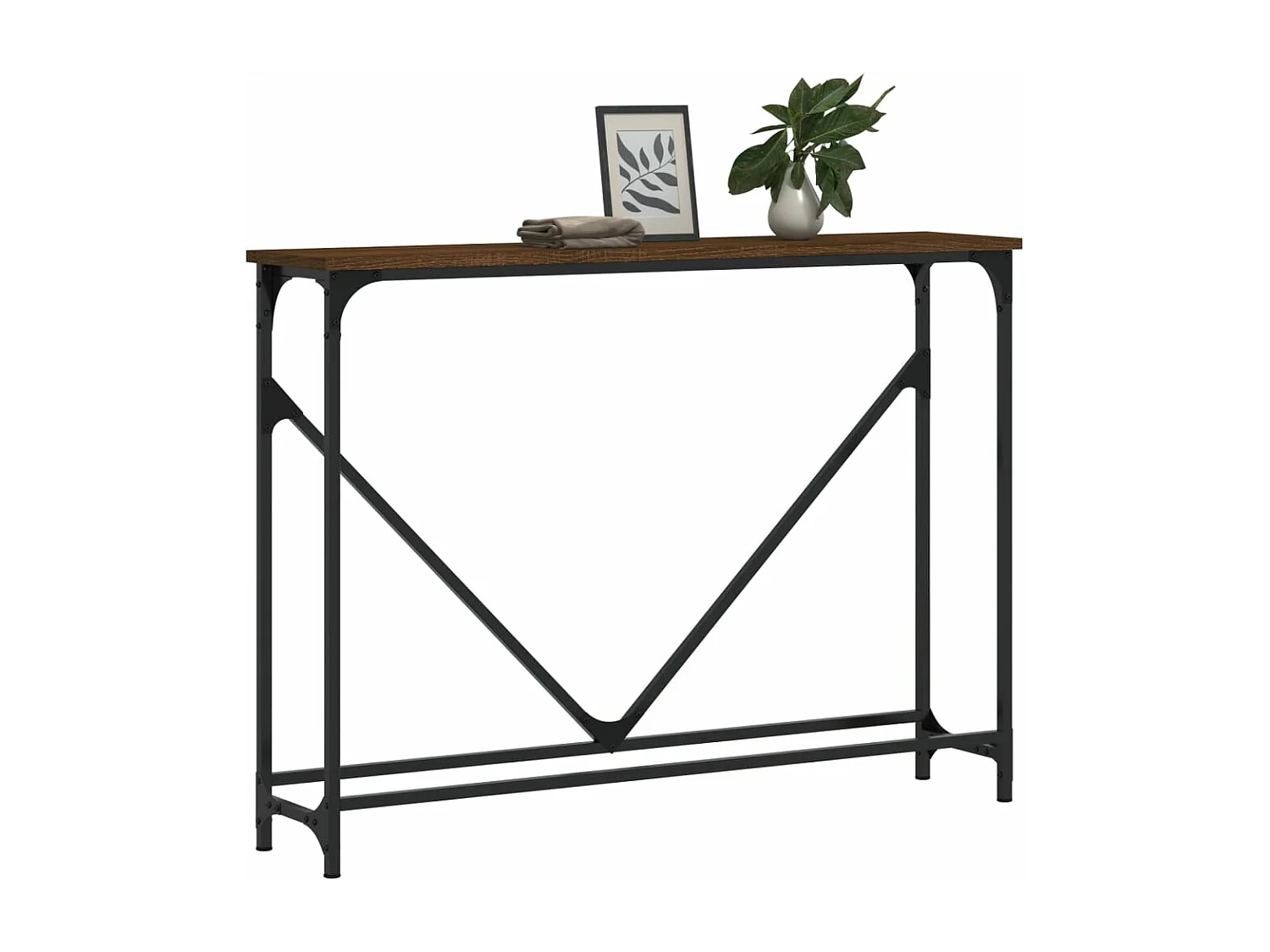 Wandtafel 102x22,5x75 cm bewerkt hout bruin eikenkleur