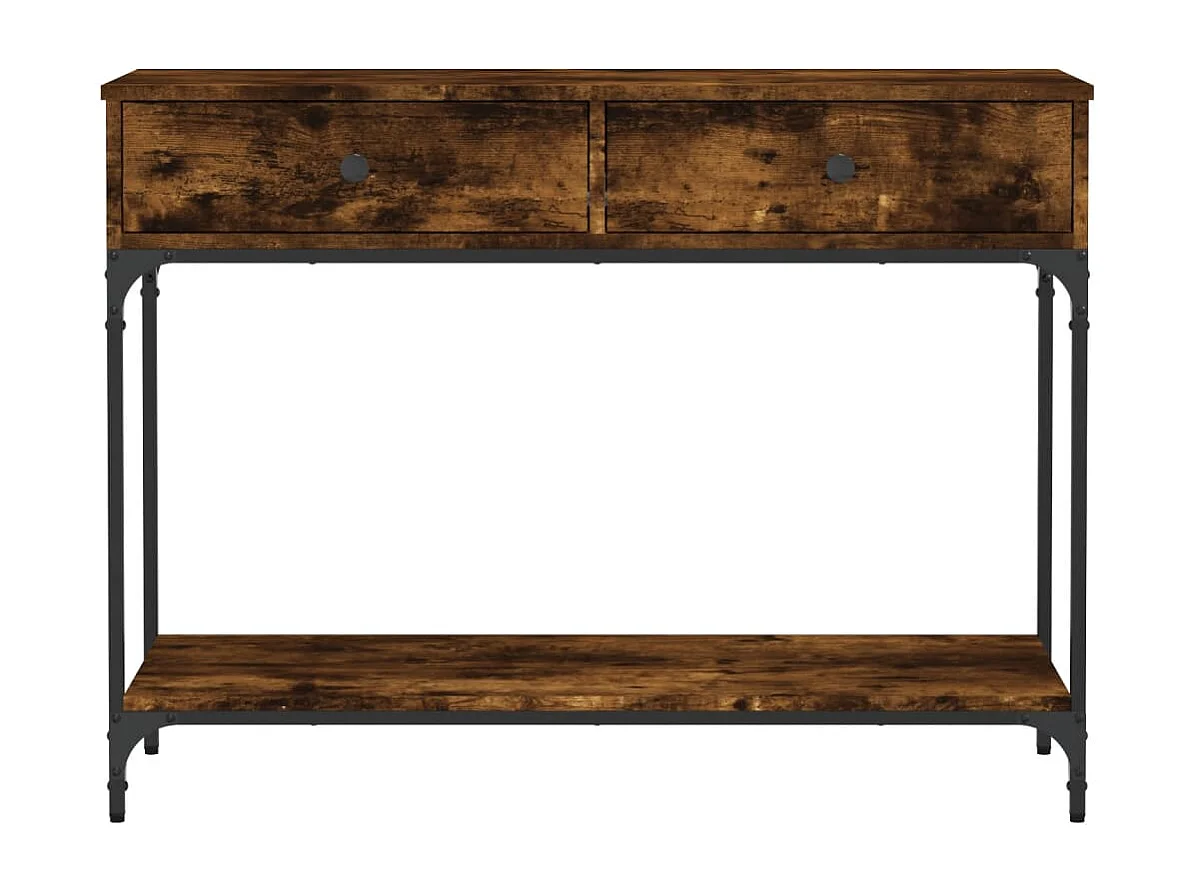 Mesa consola madera contrachapada roble ahumado 100x34,5x75 cm