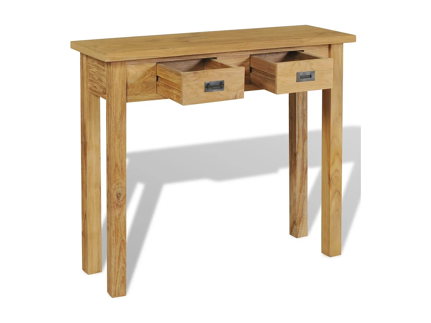 Mesa consola de teca maciça 90x30x80 cm