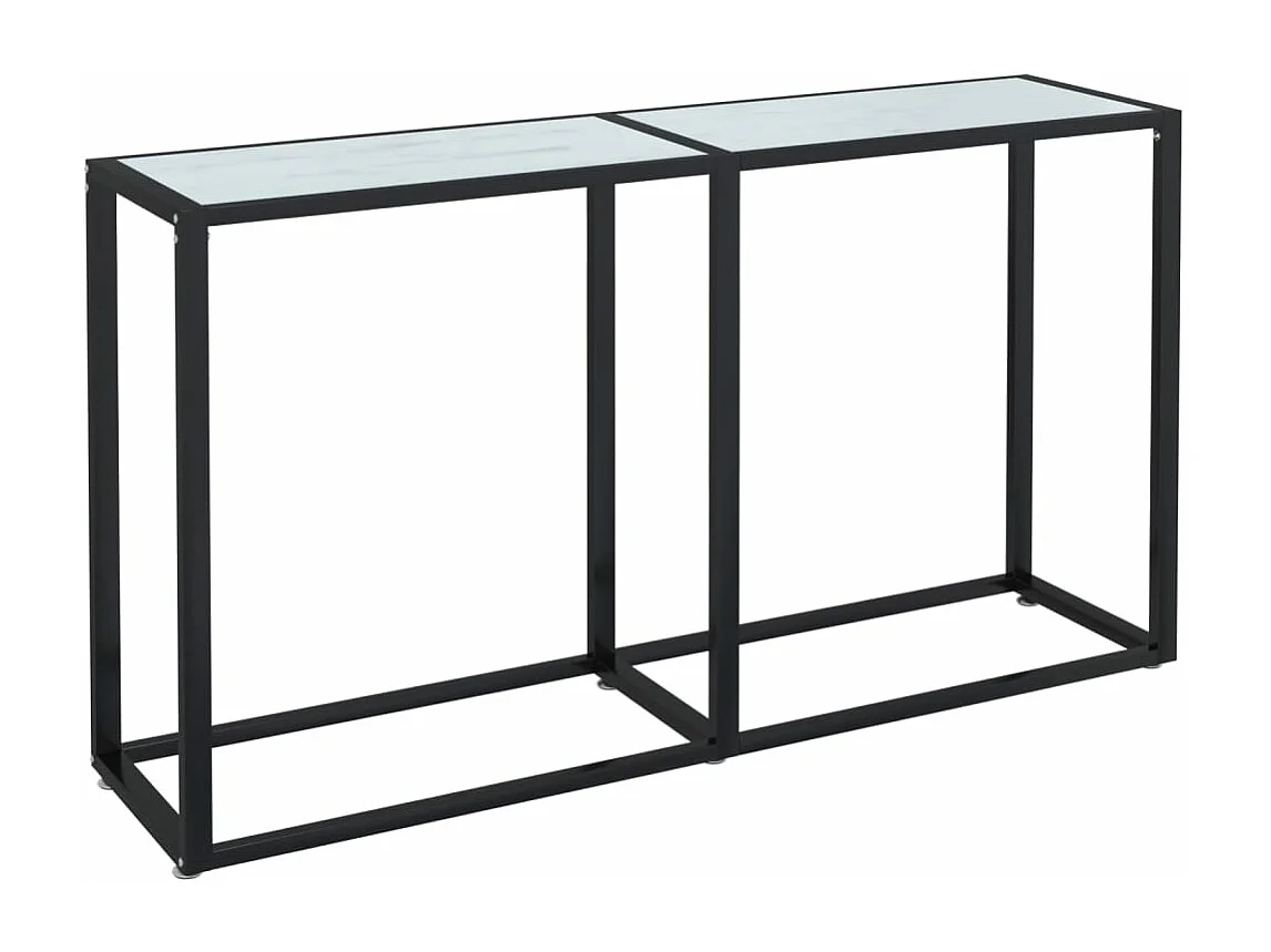 Table console Marbre blanc 140x35x75,5 cm Verre trempé