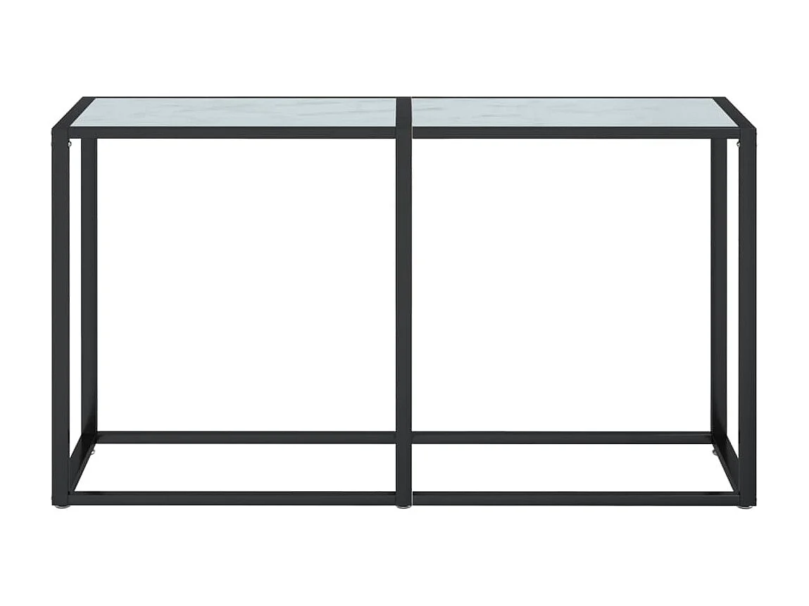 Table console Marbre blanc 140x35x75,5 cm Verre trempé