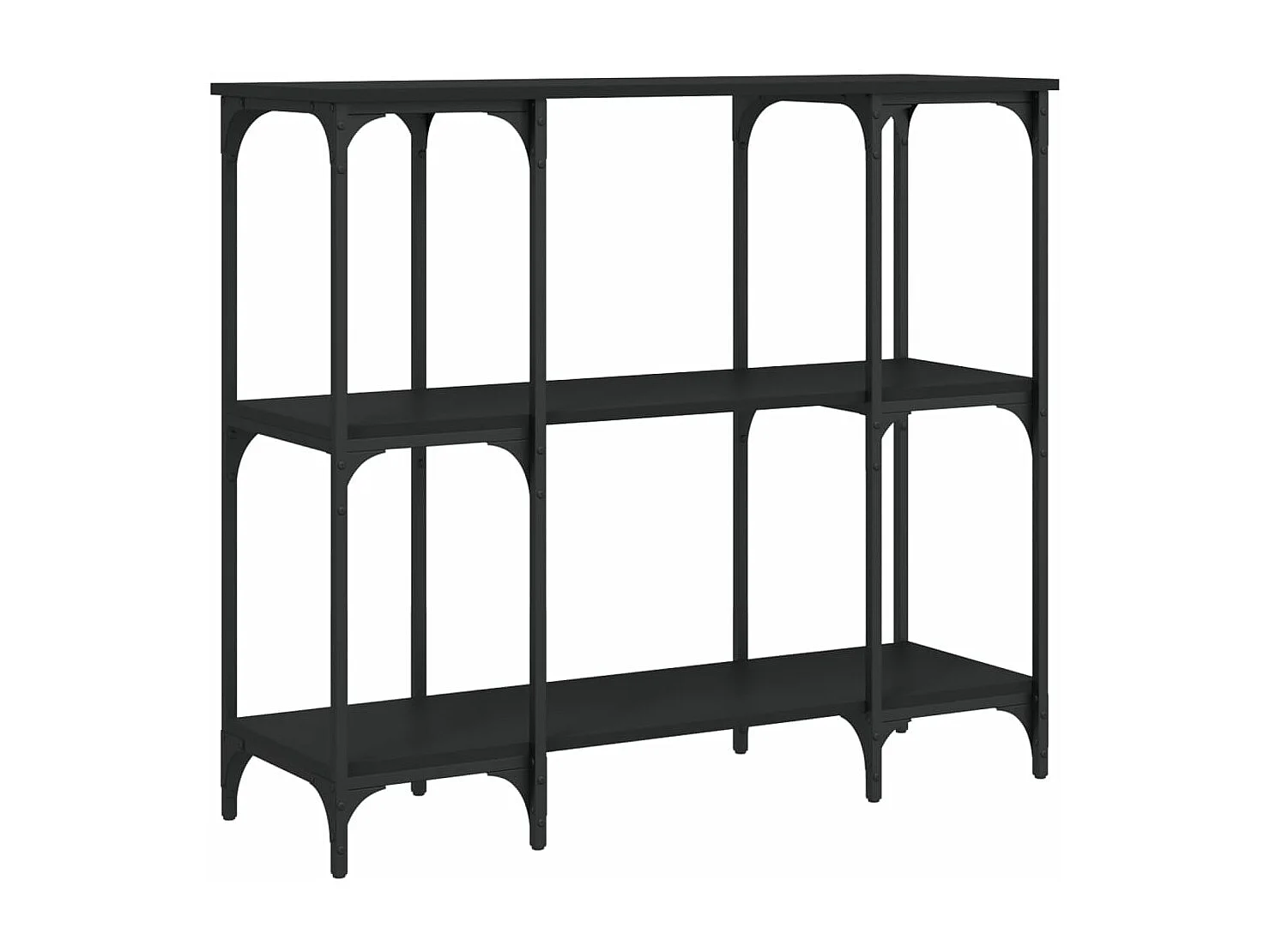 Table console noir 102x35x90 cm bois d'ingénierie