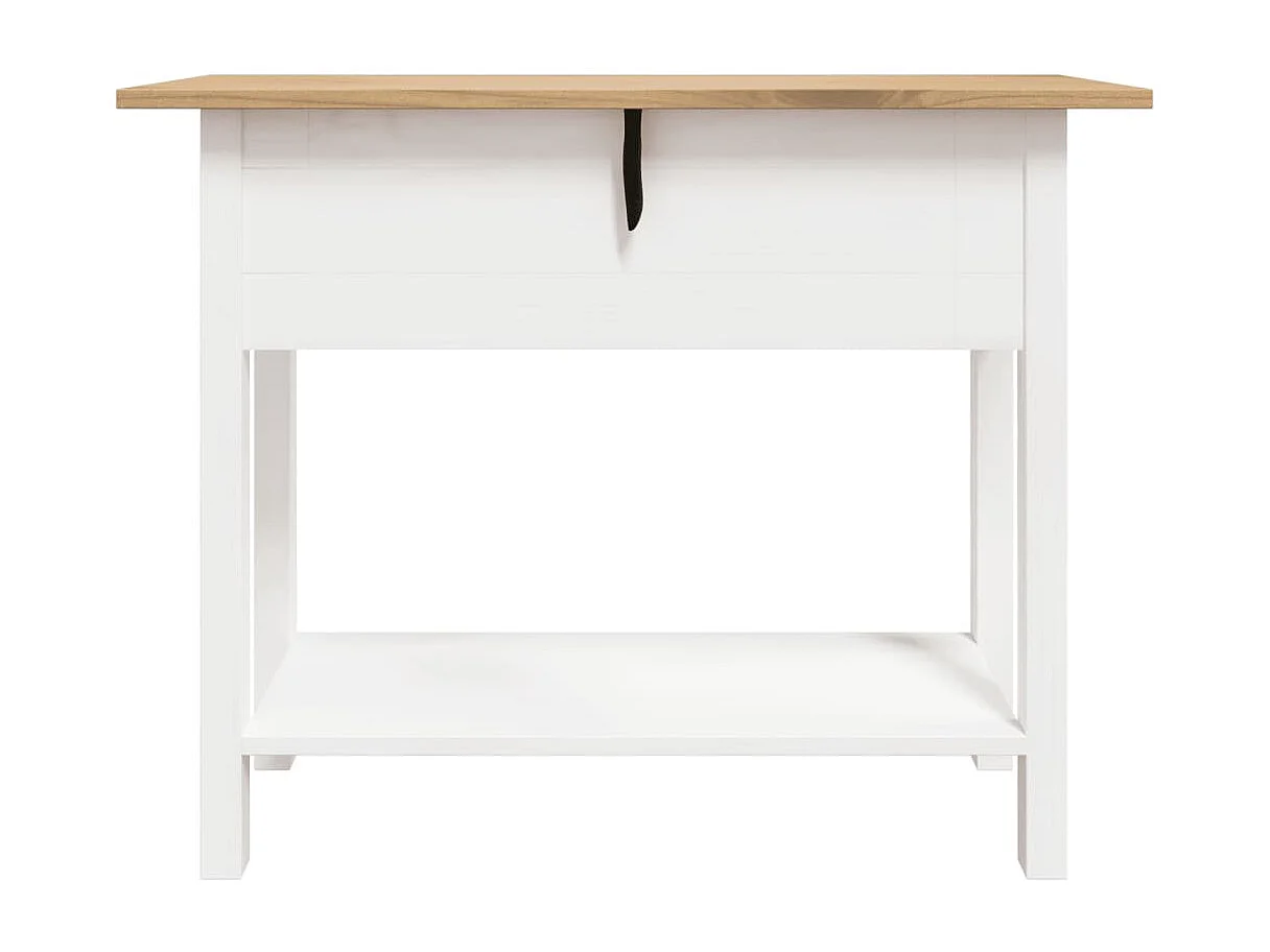 Table console Gamme Corona Pin mexicain Blanc 90x34,5x73 cm