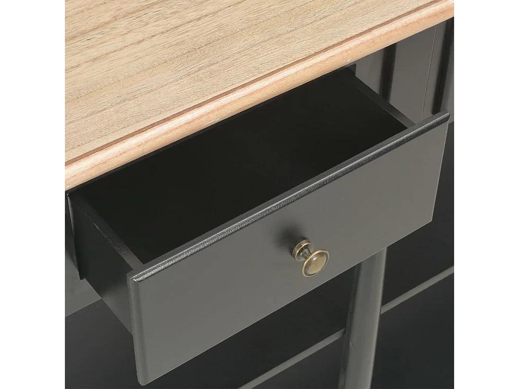 Mesa consola 110x30x76 cm derivados de madeira preto